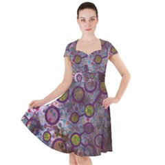 Abstract Molecular Space Art Cap Sleeve Midi Dress by ExtraGoodSauce