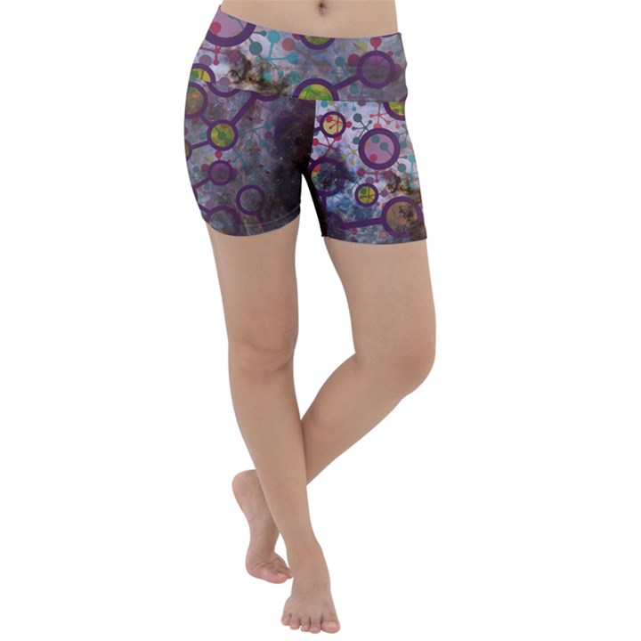 Abstract Molecular Space Art Lightweight Velour Yoga Shorts