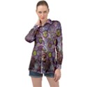 Abstract Molecular Space Art Long Sleeve Satin Shirt View1