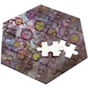 Abstract Molecular Space Art Wooden Puzzle Hexagon View2