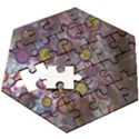 Abstract Molecular Space Art Wooden Puzzle Hexagon View3