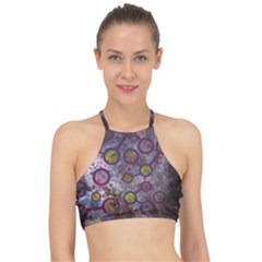 Abstract Molecular Space Art Halter Bikini Top by ExtraGoodSauce