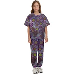 Abstract Molecular Space Art Kids  T-shirt And Pants Sports Set by ExtraGoodSauce