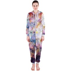 Cosmic Owls Pattern Hooded Jumpsuit (ladies)