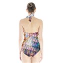 Cosmic Owls Pattern Halter Swimsuit View2