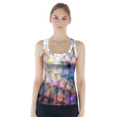 Cosmic Owls Pattern Racer Back Sports Top by ExtraGoodSauce