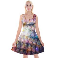 Cosmic Owls Pattern Reversible Velvet Sleeveless Dress by ExtraGoodSauce