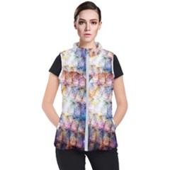 Cosmic Owls Pattern Women s Puffer Vest