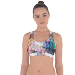 Cosmic Owls Pattern Cross String Back Sports Bra by ExtraGoodSauce