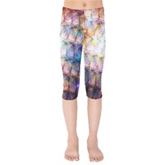 Cosmic Owls Pattern Kids  Capri Leggings  by ExtraGoodSauce