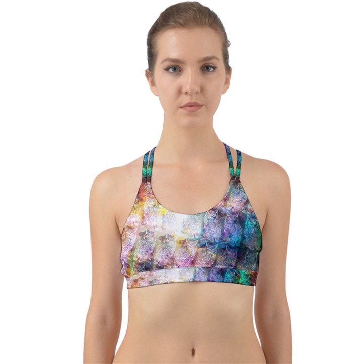 Cosmic Owls Pattern Back Web Sports Bra