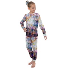 Cosmic Owls Pattern Kids  Long Sleeve Set 