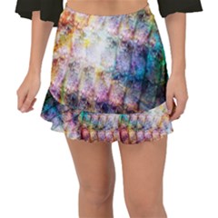 Cosmic Owls Pattern Fishtail Mini Chiffon Skirt by ExtraGoodSauce