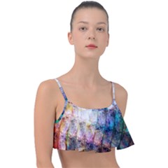 Cosmic Owls Pattern Frill Bikini Top by ExtraGoodSauce