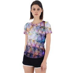 Cosmic Owls Pattern Back Cut Out Sport T-shirt by ExtraGoodSauce