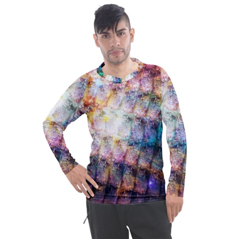 Cosmic Owls Pattern Men s Pique Long Sleeve T-shirt by ExtraAwesomeSauce