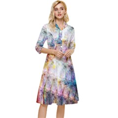 Cosmic Owls Pattern Classy Knee Length Dress by ExtraGoodSauce