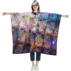 Cosmic Owls Pattern Women s Hooded Rain Ponchos by ExtraGoodSauce