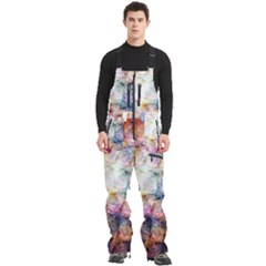 Cosmic Owls Pattern Men s Front Zip Ski And Snowboard Bib Pants by ExtraGoodSauce