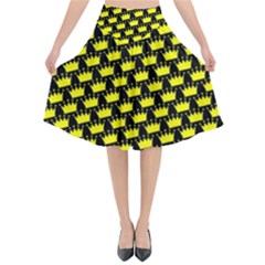 Royalty Inspired Crown Pattern Flared Midi Skirt by ExtraGoodSauce