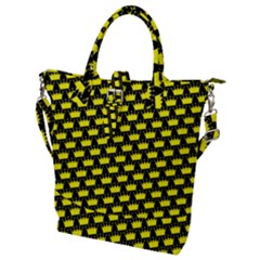 Royalty Inspired Crown Pattern Buckle Top Tote Bag by ExtraGoodSauce