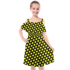 Royalty Inspired Crown Pattern Kids  Cut Out Shoulders Chiffon Dress by ExtraGoodSauce