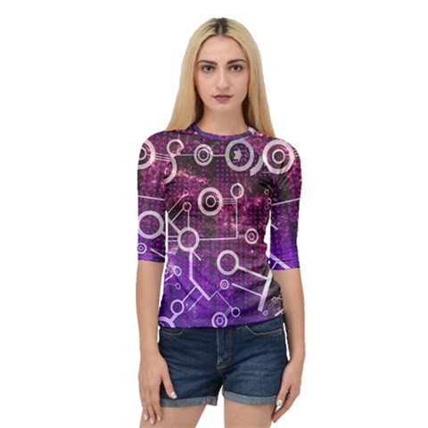 Cosmic Network Geometric Art Quarter Sleeve Raglan T-shirt by ExtraGoodSauce