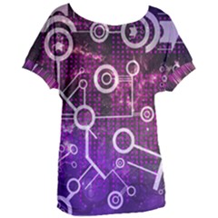 Cosmic Network Geometric Art Women s Oversized T-shirt by ExtraGoodSauce