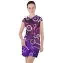 Cosmic Network Geometric Art Drawstring Hooded Dress View1