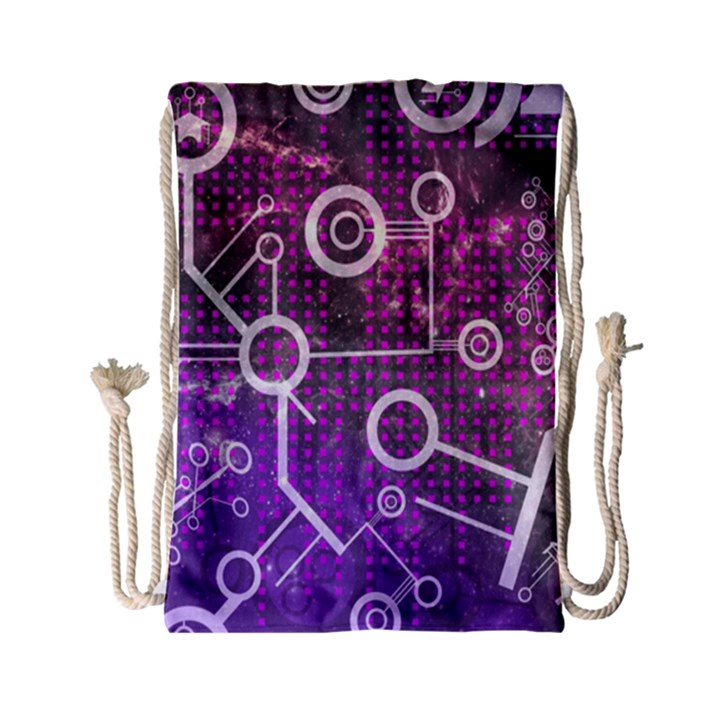 Cosmic Network Geometric Art Drawstring Bag (Small)