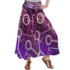 Cosmic Network Geometric Art Women s Satin Palazzo Pants by ExtraGoodSauce