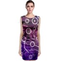 Cosmic Network Geometric Art Sleeveless Velvet Midi Dress View1