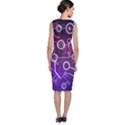 Cosmic Network Geometric Art Sleeveless Velvet Midi Dress View2