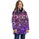 Cosmic Network Geometric Art Kids  Hooded Longline Puffer Jacket View1