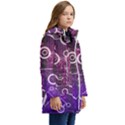 Cosmic Network Geometric Art Kids  Hooded Longline Puffer Jacket View2