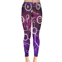 Cosmic Network Geometric Art Inside Out Leggings by ExtraGoodSauce