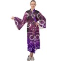 Cosmic Network Geometric Art Maxi Velvet Kimono View1