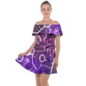 Cosmic Network Geometric Art Off Shoulder Velour Dress View1