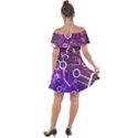 Cosmic Network Geometric Art Off Shoulder Velour Dress View2