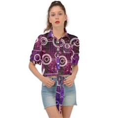 Cosmic Network Geometric Art Tie Front Shirt  by ExtraGoodSauce