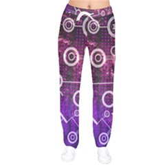 Cosmic Network Geometric Art Women Velvet Drawstring Pants by ExtraGoodSauce