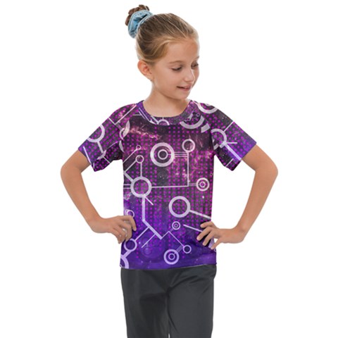 Cosmic Network Geometric Art Kids  Mesh Piece T-shirt by ExtraGoodSauce