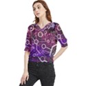 Cosmic Network Geometric Art Quarter Sleeve Blouse View1