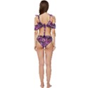 Cosmic Network Geometric Art Ruffle Edge Tie Up Bikini Set	 View4