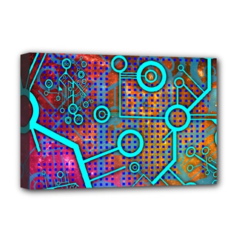 Abstract Tech Galaxy Design Deluxe Canvas 18  X 12  (stretched) by ExtraGoodSauce