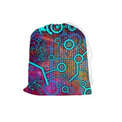 Abstract Tech Galaxy Design Drawstring Pouch (large) by ExtraAwesomeSauce