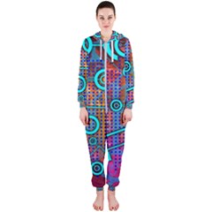 Abstract Tech Galaxy Design Hooded Jumpsuit (ladies)