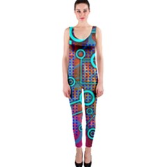 Abstract Tech Galaxy Design One Piece Catsuit by ExtraGoodSauce