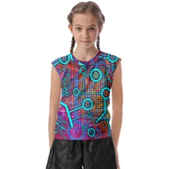 Abstract Tech Galaxy Design Kids  Raglan Cap Sleeve T-shirt by ExtraGoodSauce