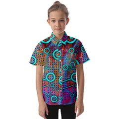 Abstract Tech Galaxy Design Kids  Short Sleeve Shirt by ExtraGoodSauce